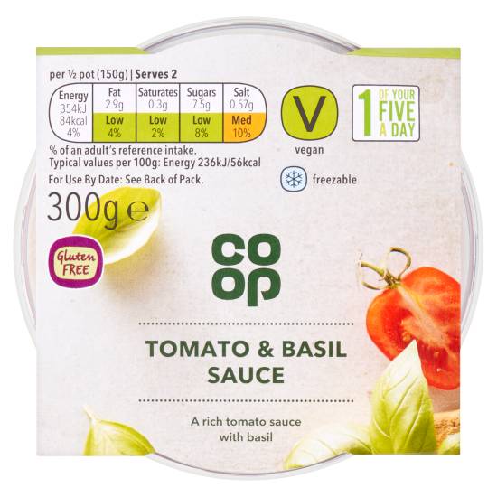 Co-Op Tomato & Basil Pasta Sauce (300g)