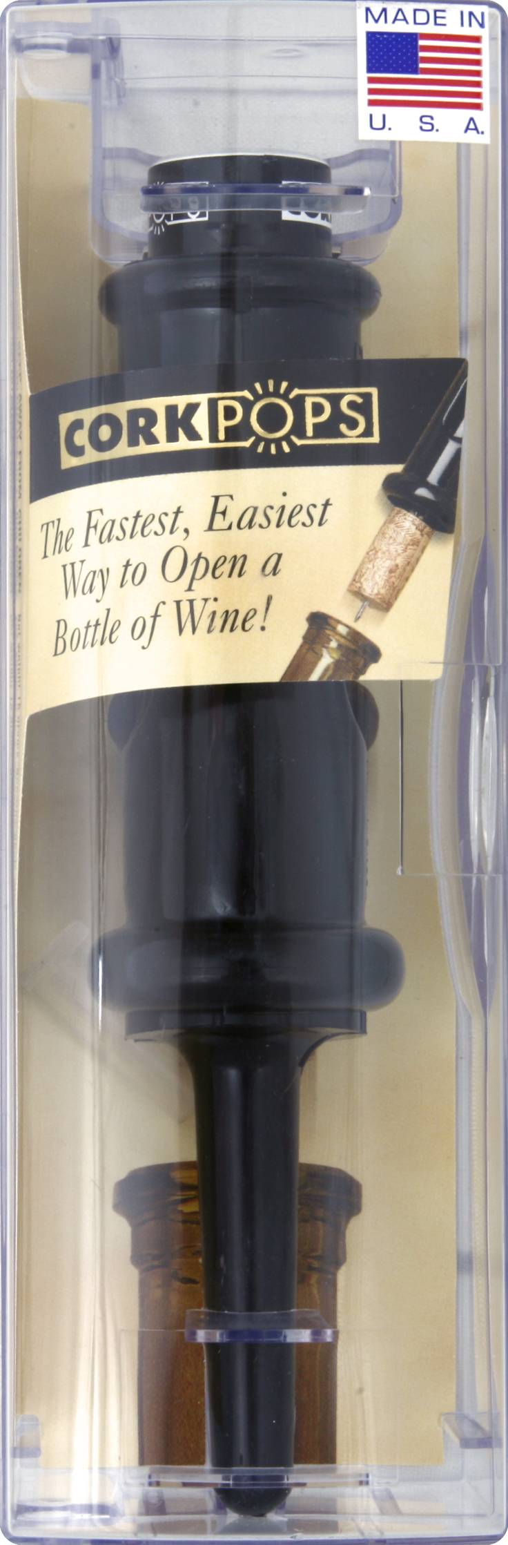 Cork Pops Black Wine Opener