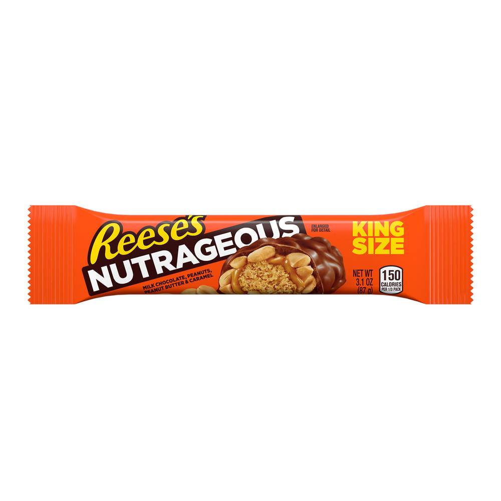 Reese's Nutrageous Milk Chocolate Peanuts Peanut Butter and Caramel King Size Candy Bar (3.1 oz)