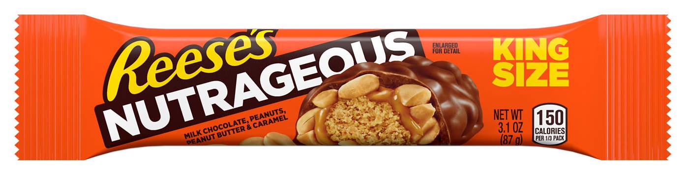 Reese's Nutrageous Milk Chocolate Peanuts Peanut Butter and Caramel King Size Candy Bar (3.1 oz)