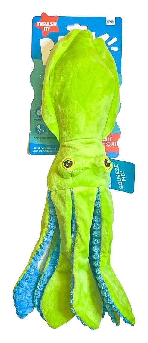 Bark Billy the Squid Dog Toy, Green
