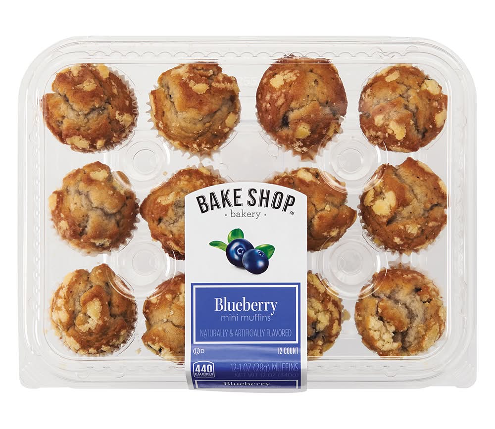 Bake Shop Bakery Mini Muffins, Blueberry (12 x 1 oz)