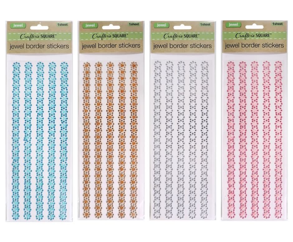 Crafters Square Jewel Border Stickers, 12.75x4.25 in.