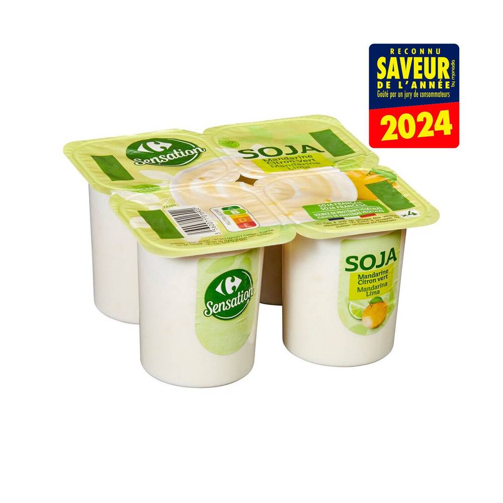 Carrefour - Dessert végétal au soja mandarine citron vert