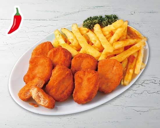 チキポテコンボ(レッド“ハット”チキンナゲット) Chicken & Fries Combo (Red Hut Chicken Nuggets)