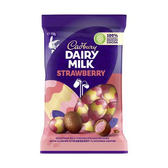 Cadbury Strawberry Easter Eggs Bag 118g