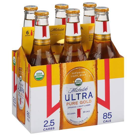 Michelob Ultra Pure Gold Organic Light Lager Beer (6 pack, 12 fl oz)