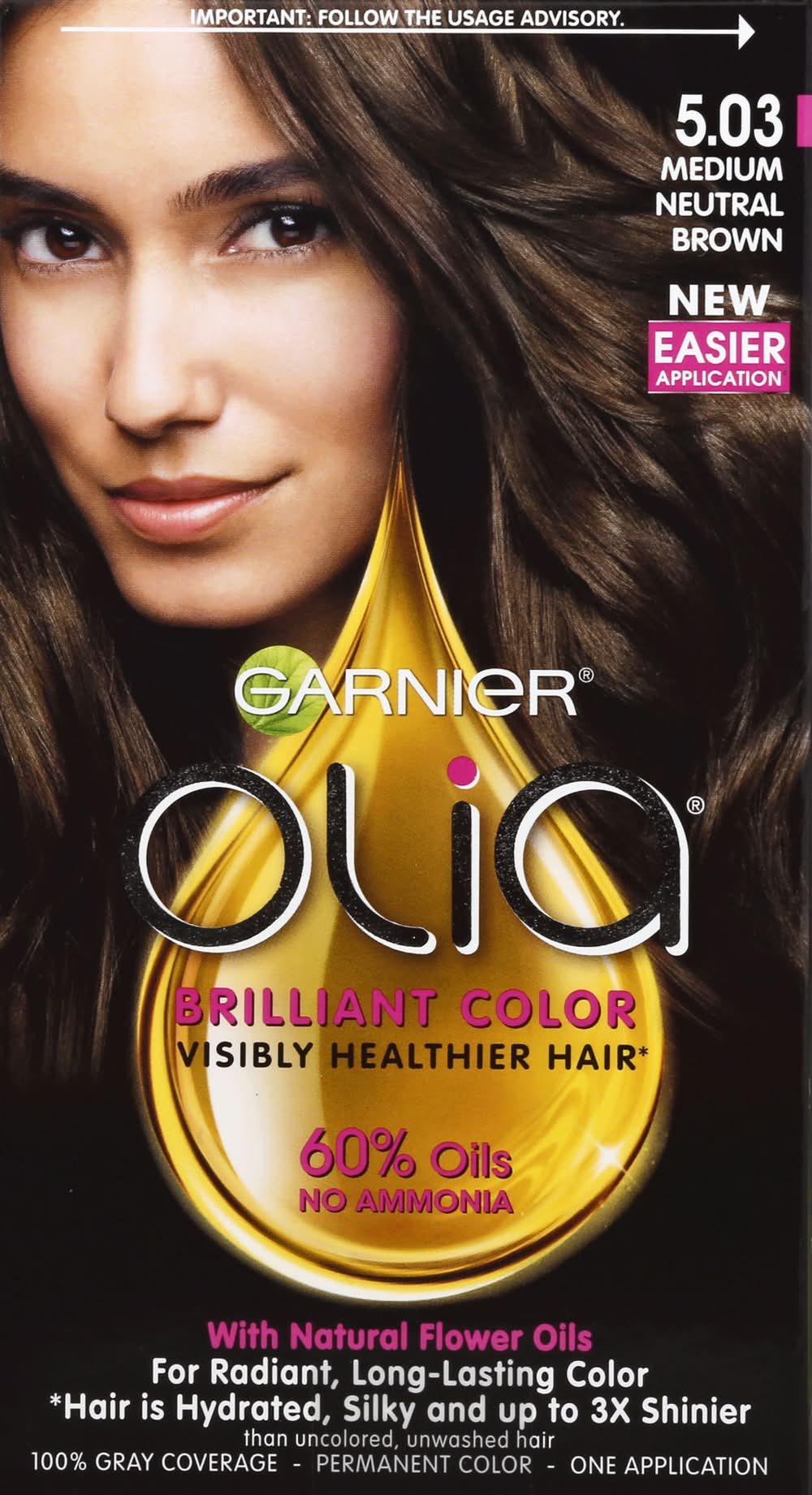 Garnier Olia Permanent Hair Color 5.03 Neutral Brown (8 oz)