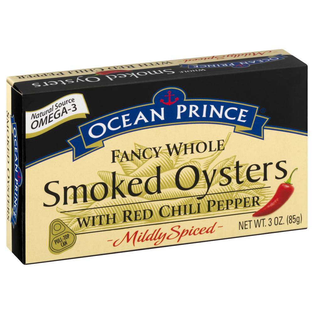 Ocean Prince Fancy Whole Mildly Spiced Smoked Oysters (3 oz)