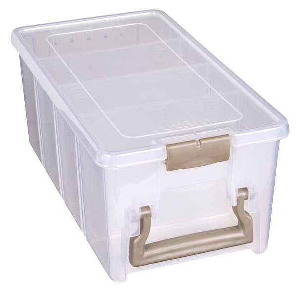 ArtBin Super Semi-Satchel Storage Box With Removable Dividers, Clear
