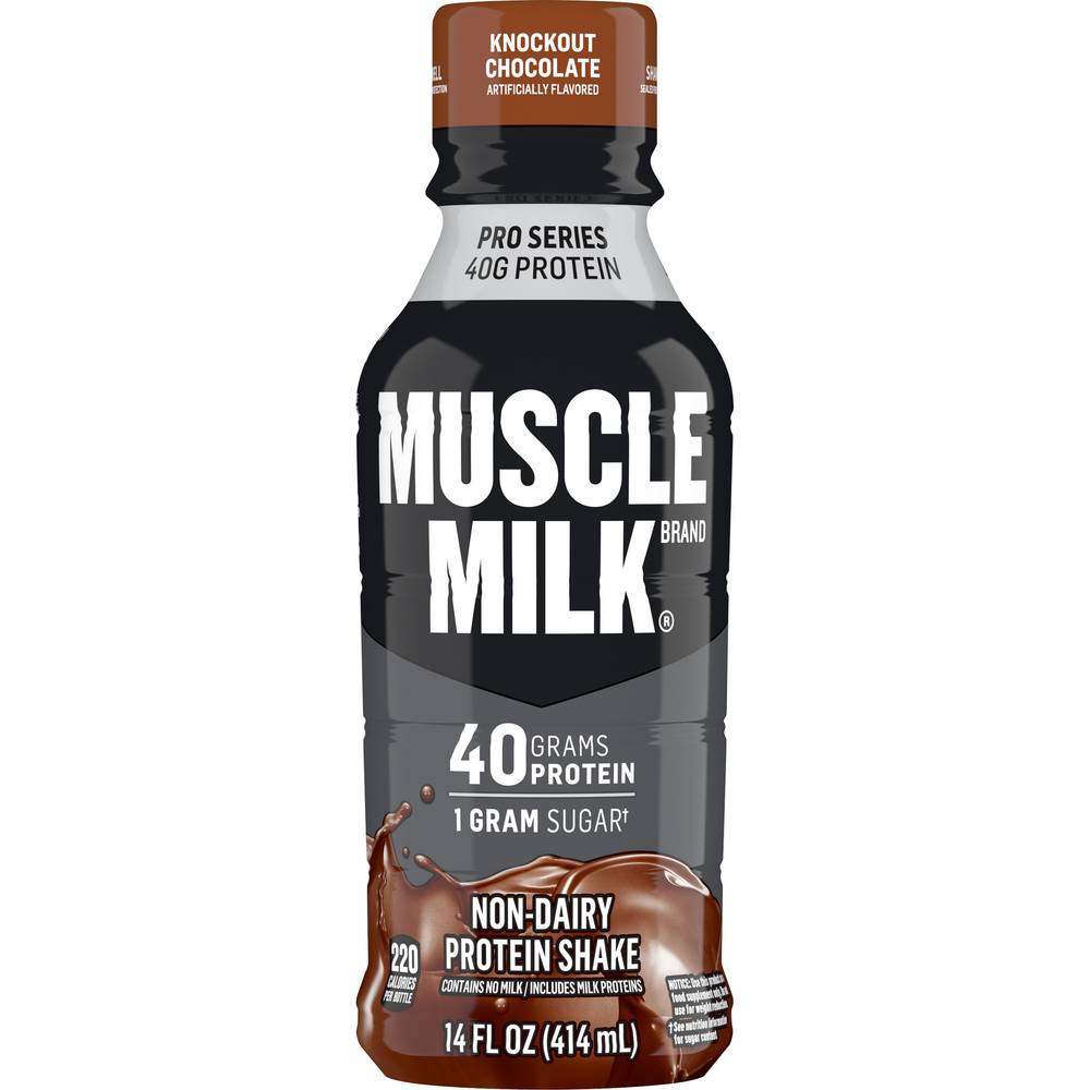 Muscle Milk Pro Series Non-Dairy Protein Shake Knockout Chocolate Bottle (14 Oz)