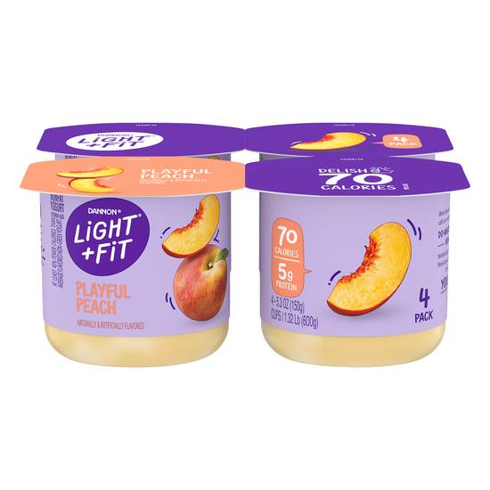 Dannon Light + Fit Playful Peach Nonfat Yogurt (4 ct)