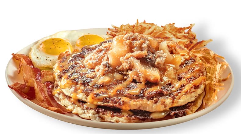 New! Cinnamon Apple Crisp Pancake Slam