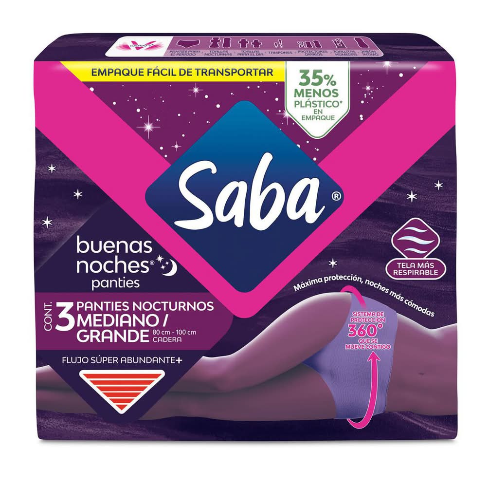 Saba · Buenas noches panties nocturnos femeninos, M-G (3 un)