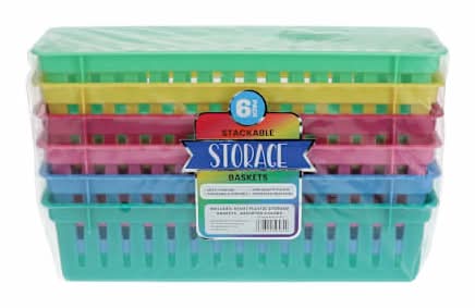 Stackable Storage Baskets 6-Pack Rainbow
