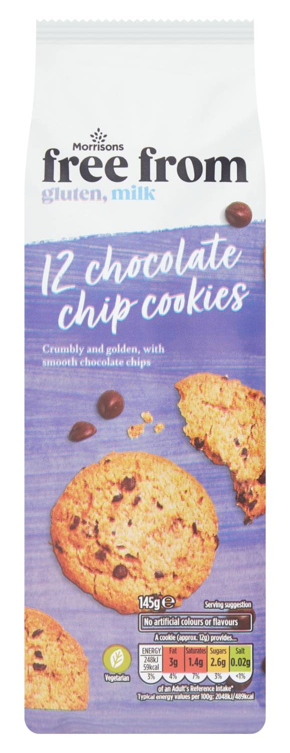 Morrisons Free From Choc Chip Cookies 145G
