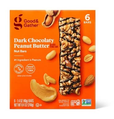 Good & Gather Nut Bars, Dark Chocolaty Peanut Butter (6 x 1.4 oz)