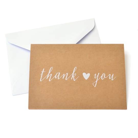 Kraft Thank You Cards & Envelopes By Celebrate It