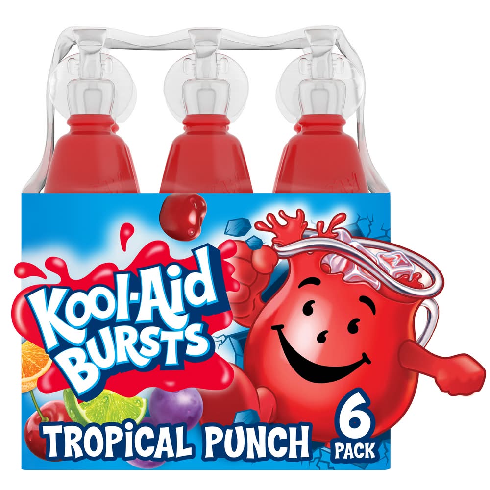 Kool-Aid Bursts Tropical Punch Ready-To-Drink Soft Drink, Tropical Punch (6 x 6.75 fl oz)