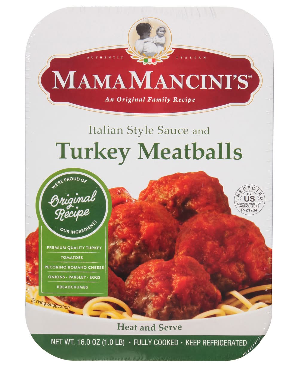 Mama Mancini's Slow Cooked Italian Style Sauce & Turkey Meatballs (16 oz)