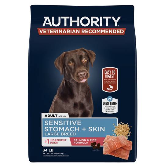 Authority Sensitive Stomach & Skin Large Breed All Life Stage Dry Dog Food - Salmon (Flavor: Salmon, Size: 34 Lb)