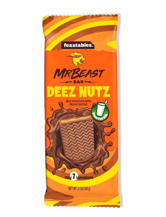 Mr Beast Feastables Deez Nutz Block 60g