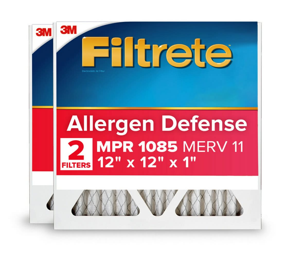 Filtrete 12 x 12 x 1 MERV 11 1085 MPR Allergen Defense Extra Electrostatic pleated Air Filter 2 -Pack