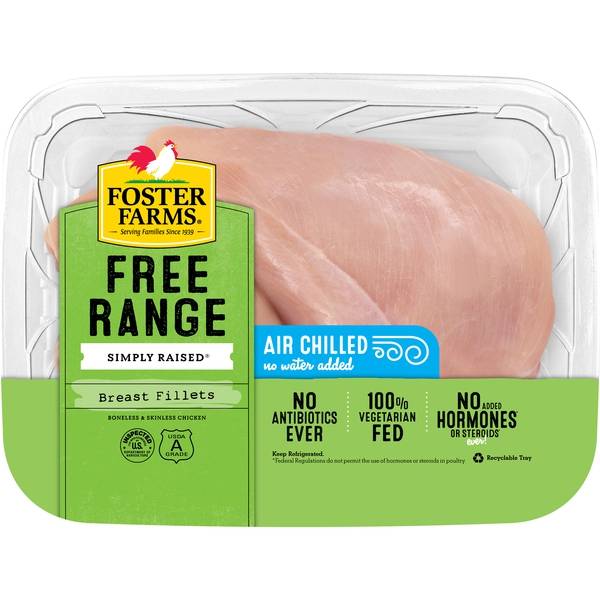 Foster Farms, Simply Raised Antibiotic Free Boneless Skinless Chicken Breast