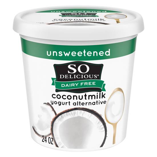 Order So Delicious Dairy Free Unsweetened Coconut Milk Plain Yogurt 24oz food online from Everyday Needs by Gopuff store, Tampa on bringmethat.com