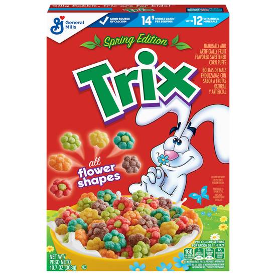 Trix Fruity Breakfast Cereal Spring Edition Fruity Flower Shapes