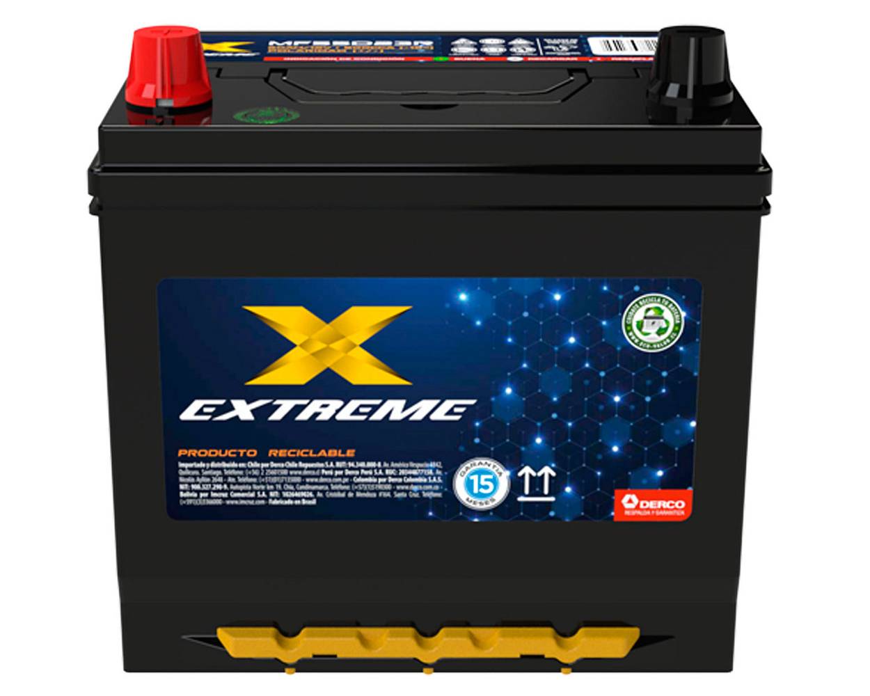 Extreme batería 60ah 500cca derecho mf55d23r (1 u)