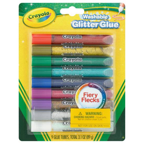 Crayola Washable Glitter Glue (9 ct)