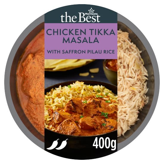 Morrisons The Best Chicken Tikka Masala With Saffron Pilau Rice (400g)