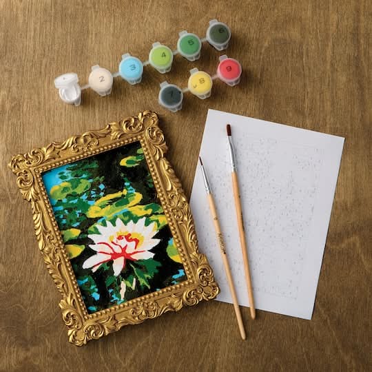 Artist's Loft Water Lily Paint-By-Number Framed Mini Kit