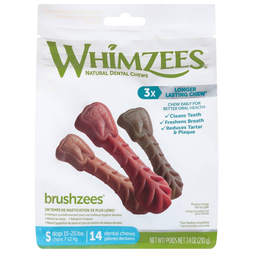 Whimzees Brushzees Daily Dental Small Dog Treats (7.4 oz)