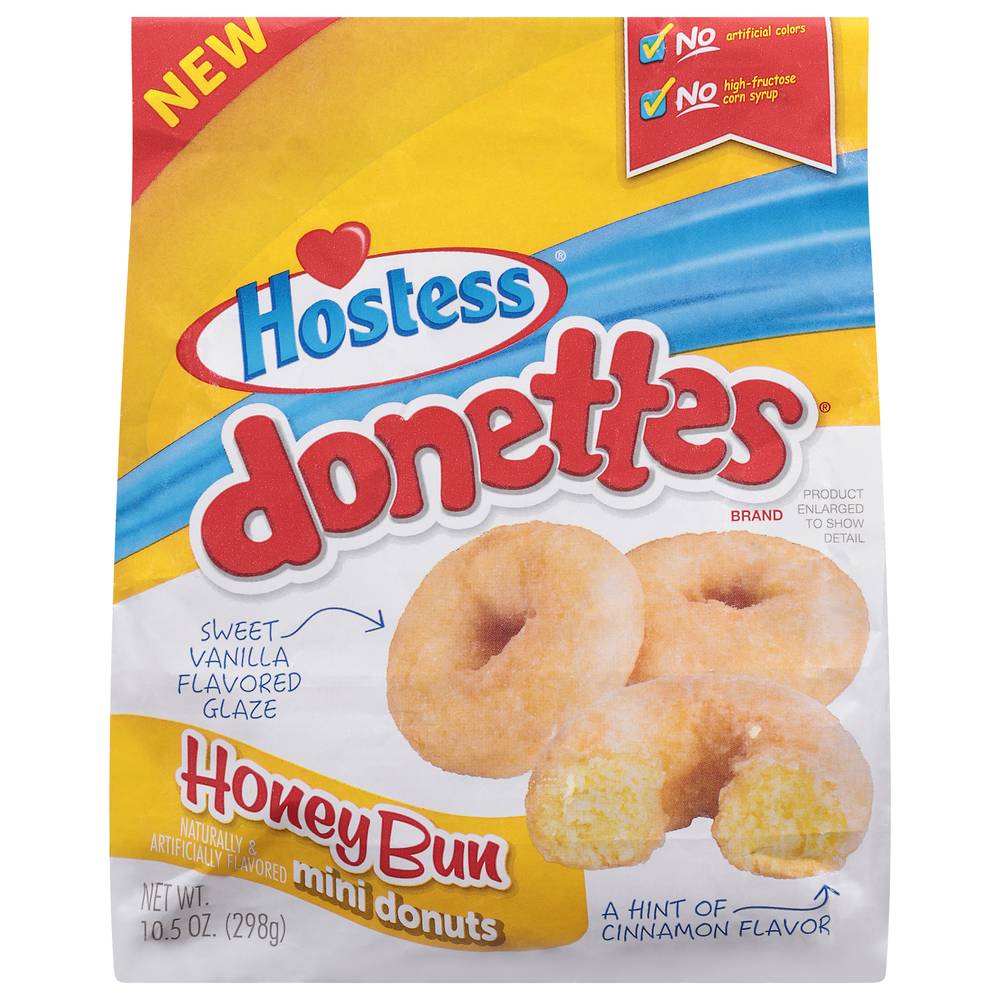 Hostess Donettes Donuts Mini, Honey Bun (10.5 oz)