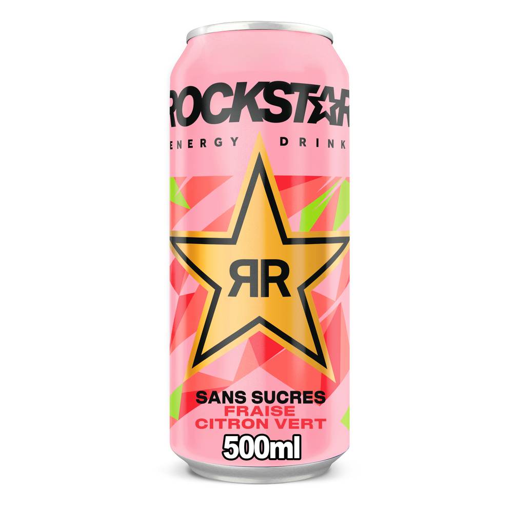 Rockstar - Boisson énergisante, fraise - citron vert (500ml)