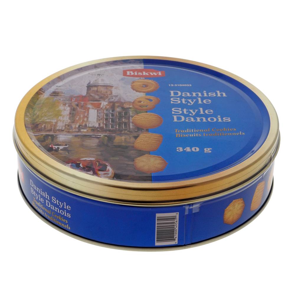 Biskwi Butter Cookies in Holiday Tin-Large (340 g)