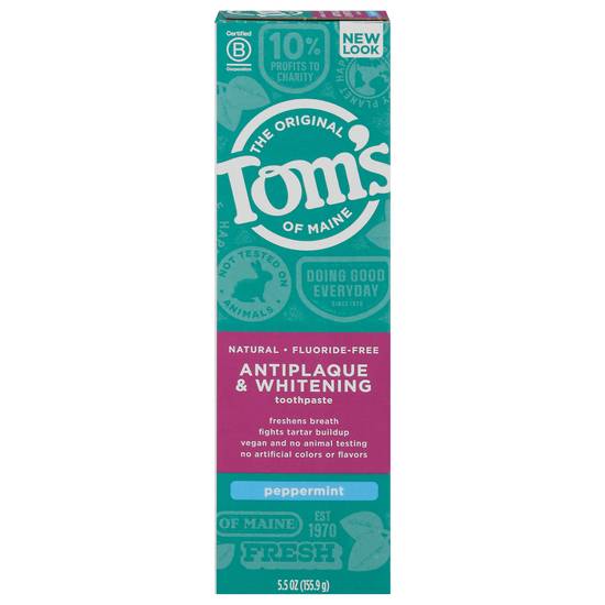 Tom's Antiplaque & Whitening Toothpaste (peppermint )
