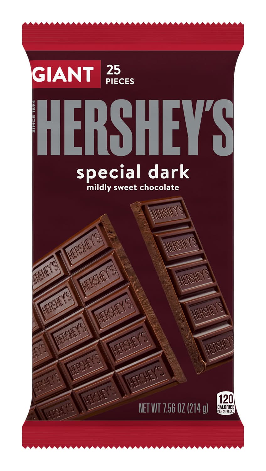 Hershey's Special Dark Mildly Sweet Giant Chocolate Bar (7.56 oz, 25 ct)