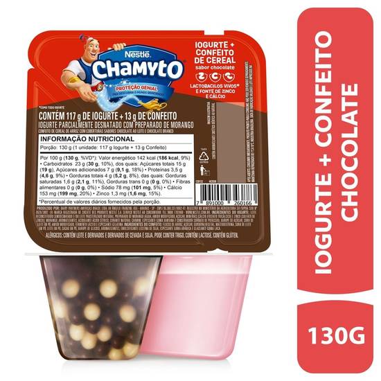 Nestlé iogurte chamyto morango com cereais de chocolate (130 g)