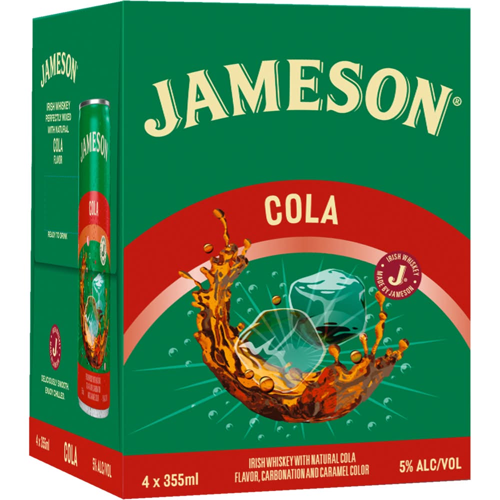 Jameson Ready To Drink Whiskey and Cola (4 x 12 fl oz)