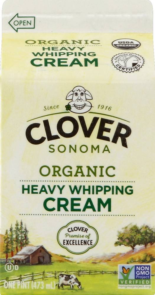 Organic Heavy Whipping Cream Clover 1 pint