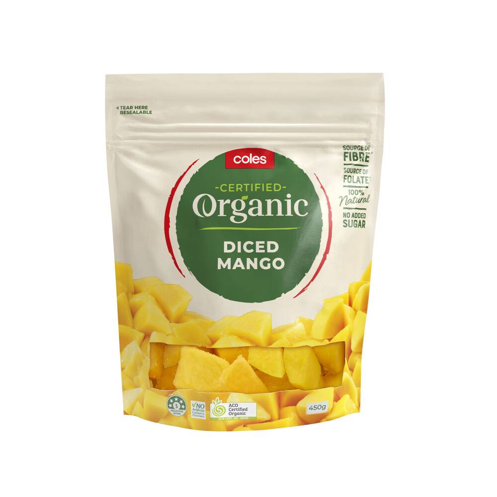Coles Frozen Organic Mango 450g