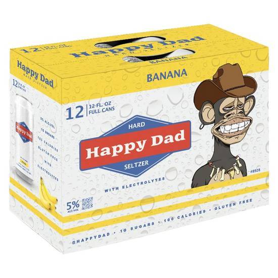 Happy Dad Hard Seltzer (12 pack, 12 fl oz) (banana)
