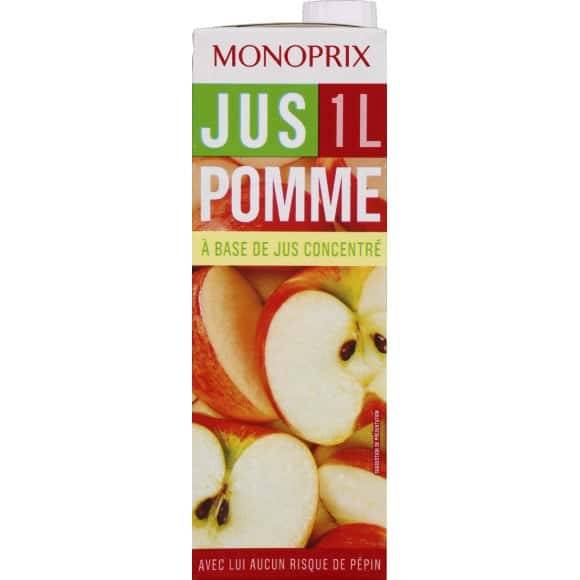 Monoprix Jus De Pomme À Base De Jus Concentré La Brique De 1 L