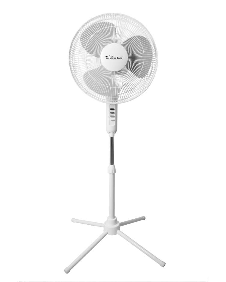 Living Zone Pedestal Fan, 16 in, White