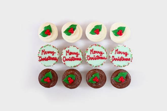 Holly Jolly Merry Christmas Cupcakes 12-box