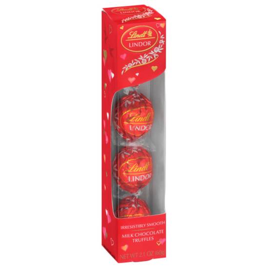 Order Lindt LINDOR Valentine's Milk Chocolate Candy Truffles, Milk Chocolate Shell with Milk Truffle Filling, 2.1 oz. Gift Box food online from CVS store, VIENNA on bringmethat.com