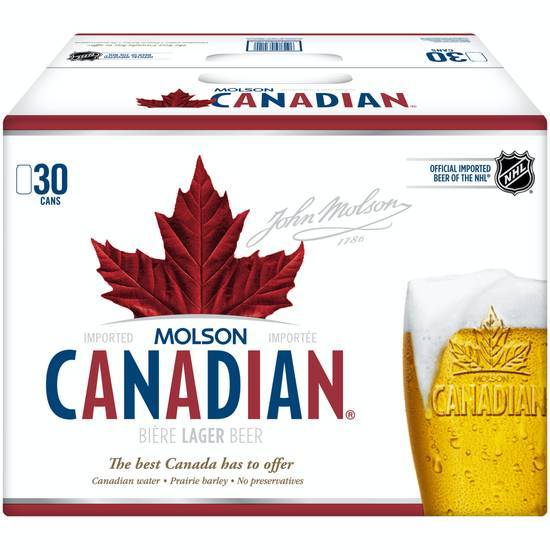 Molson Canadia Bière Lager Beer (30 pack, 12 fl oz)